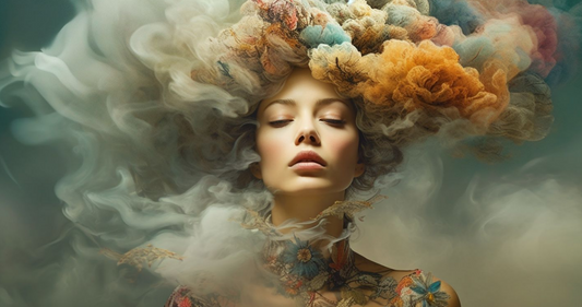 „Blühende Träume“ – Ätherischer Kunstdruck im Traum-Stil