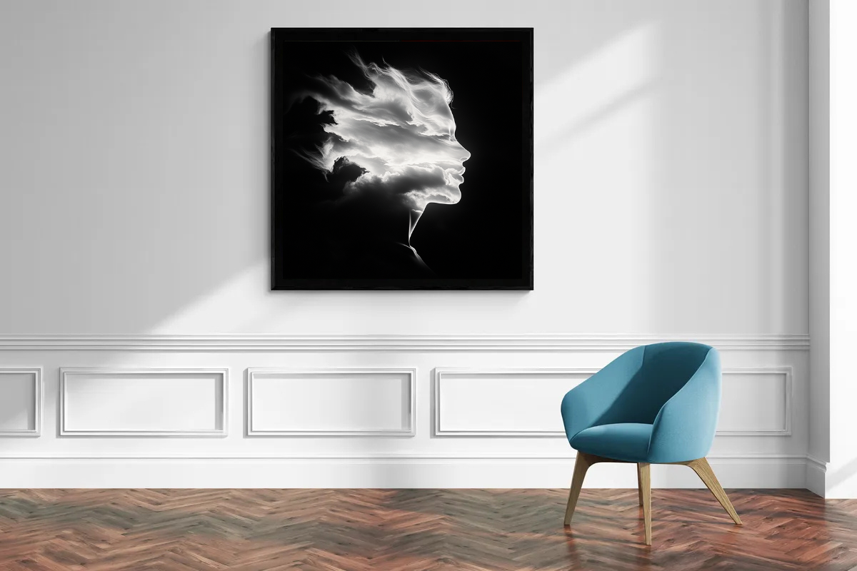 "The Dreamer" – Surreal Cloud Portrait