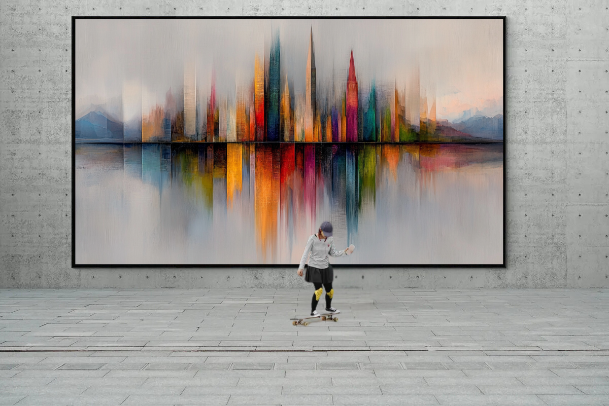 “Horizons of Colors” – Abstract skyline in warm tones