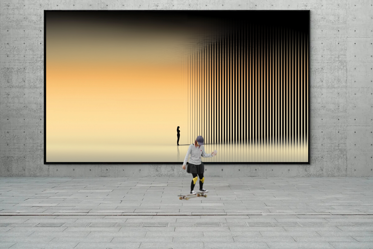 „Horizonte der Stille“ – Minimalistische Eleganz im Farbverlauf