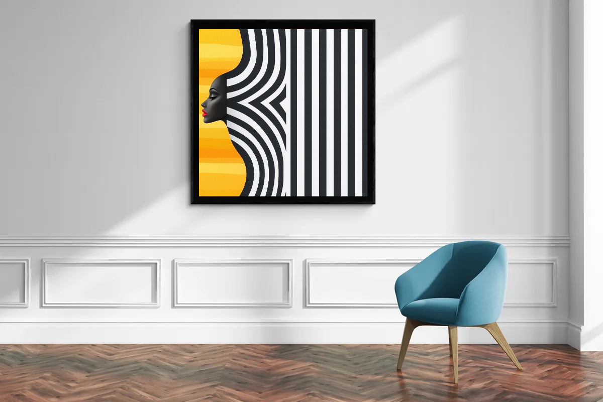 „Kontraste der Schönheit“ – Stilisiertes Porträt mit grafischen Elementen