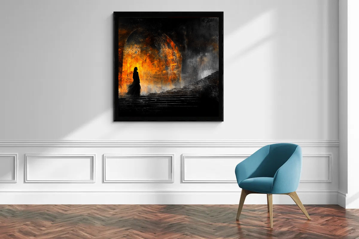 “Path to the Light” – A Journey Through Shadows and Flames