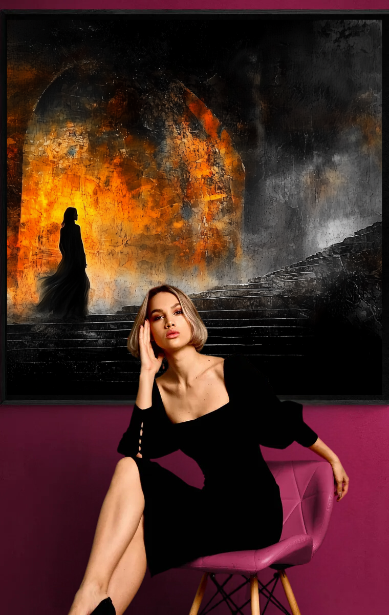 “Path to the Light” – A Journey Through Shadows and Flames