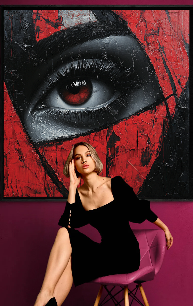 “Red Look” – Intense portrait in calligraffiti style