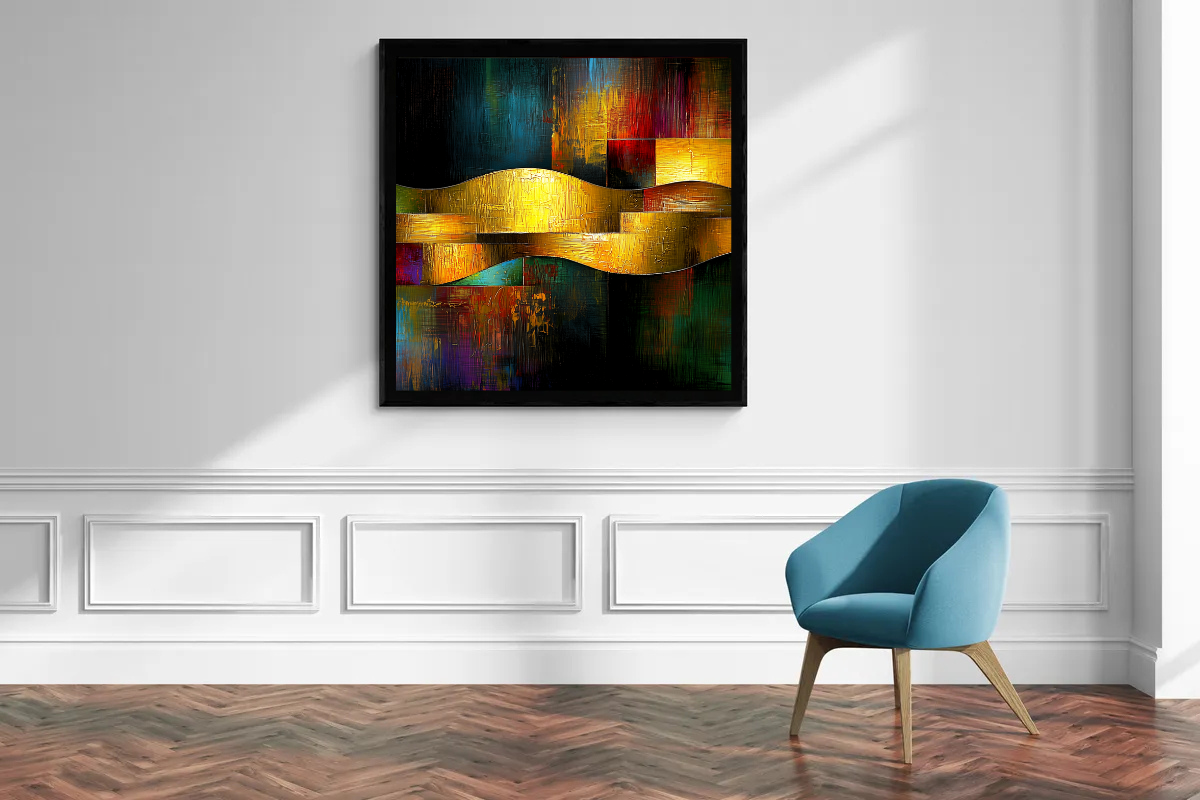 “Symphony of Colors” – Flowing Harmony in Gold and Light