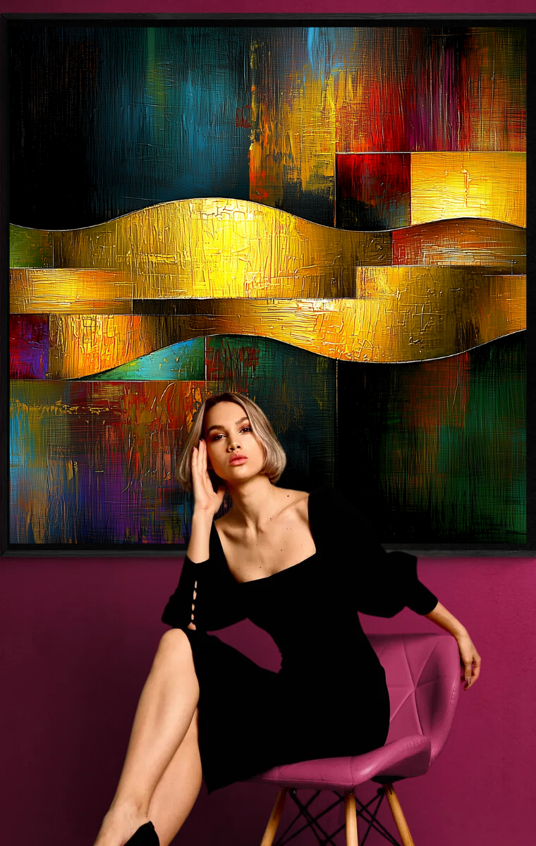 “Symphony of Colors” – Flowing Harmony in Gold and Light