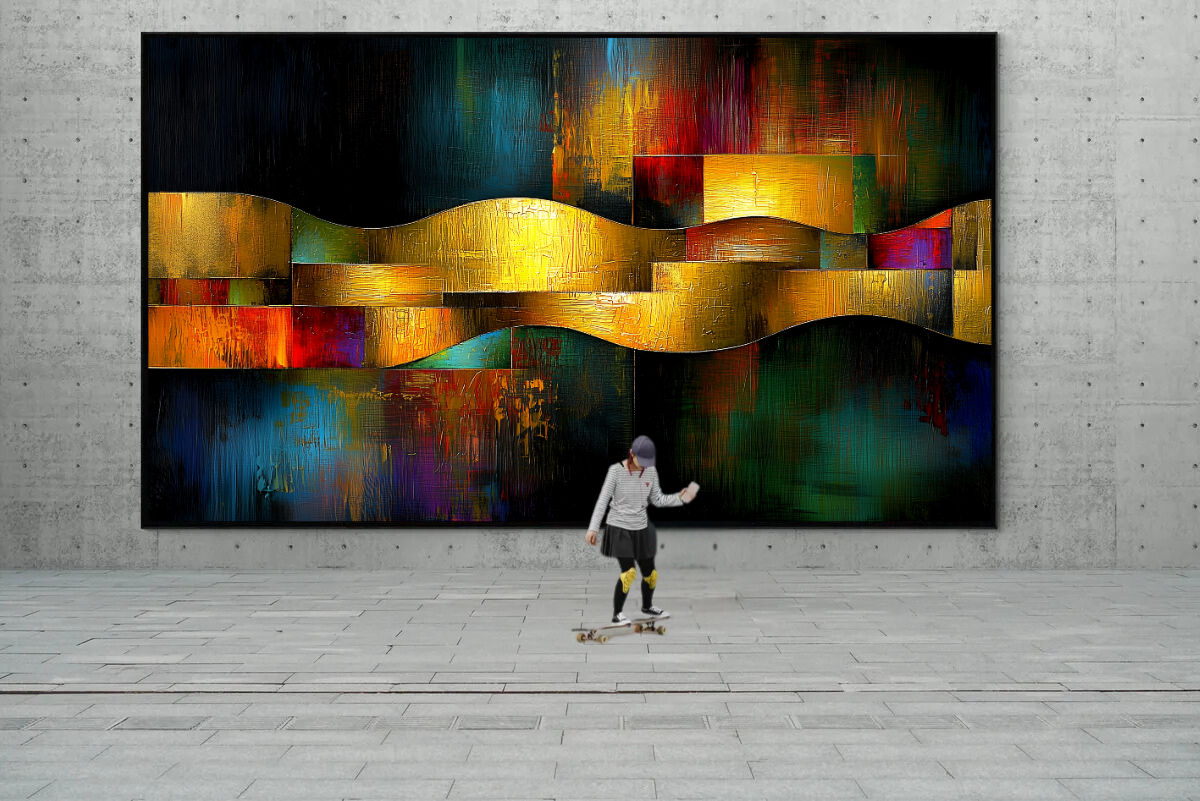 “Symphony of Colors” – Flowing Harmony in Gold and Light