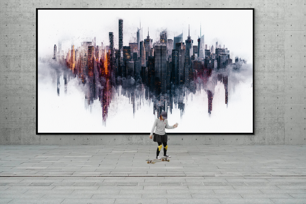 “Mirror of the Metropolis” – Abstract skyline with fascinating reflection