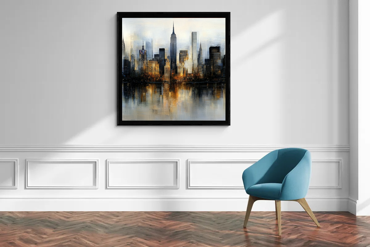 "City of Silence" – Elegant skyline in soft colors
