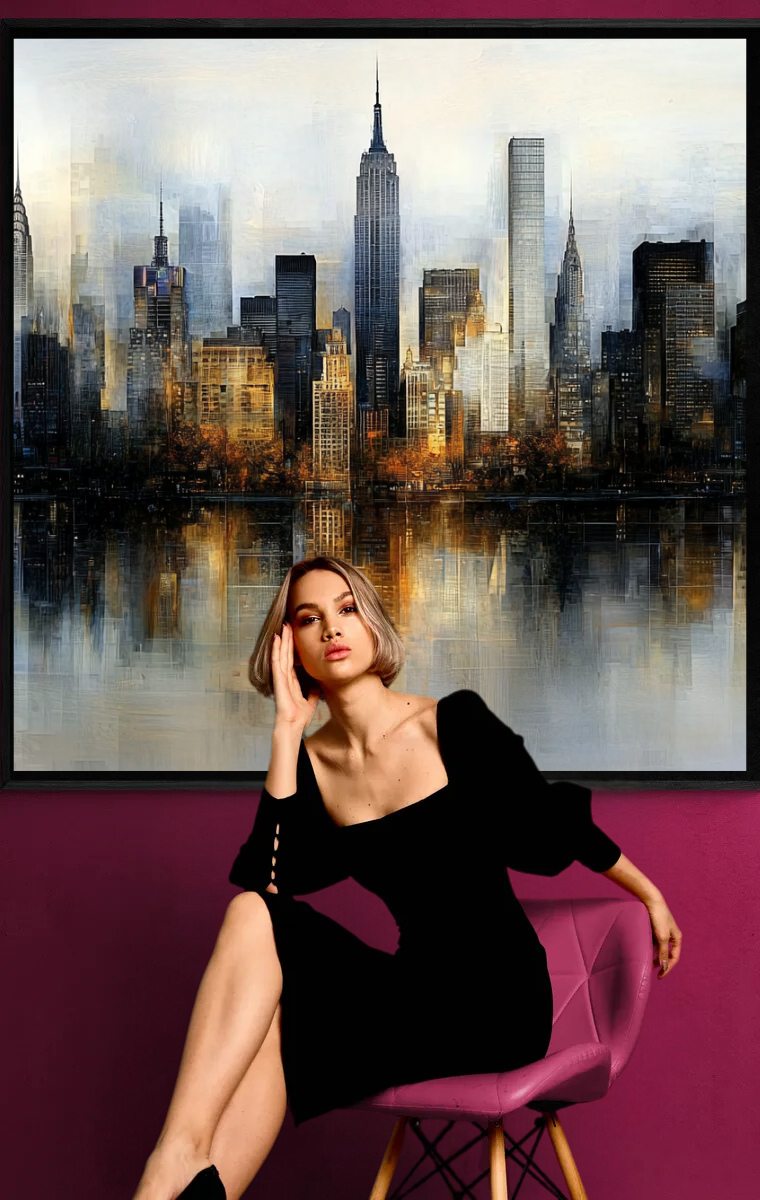 "City of Silence" – Elegant skyline in soft colors