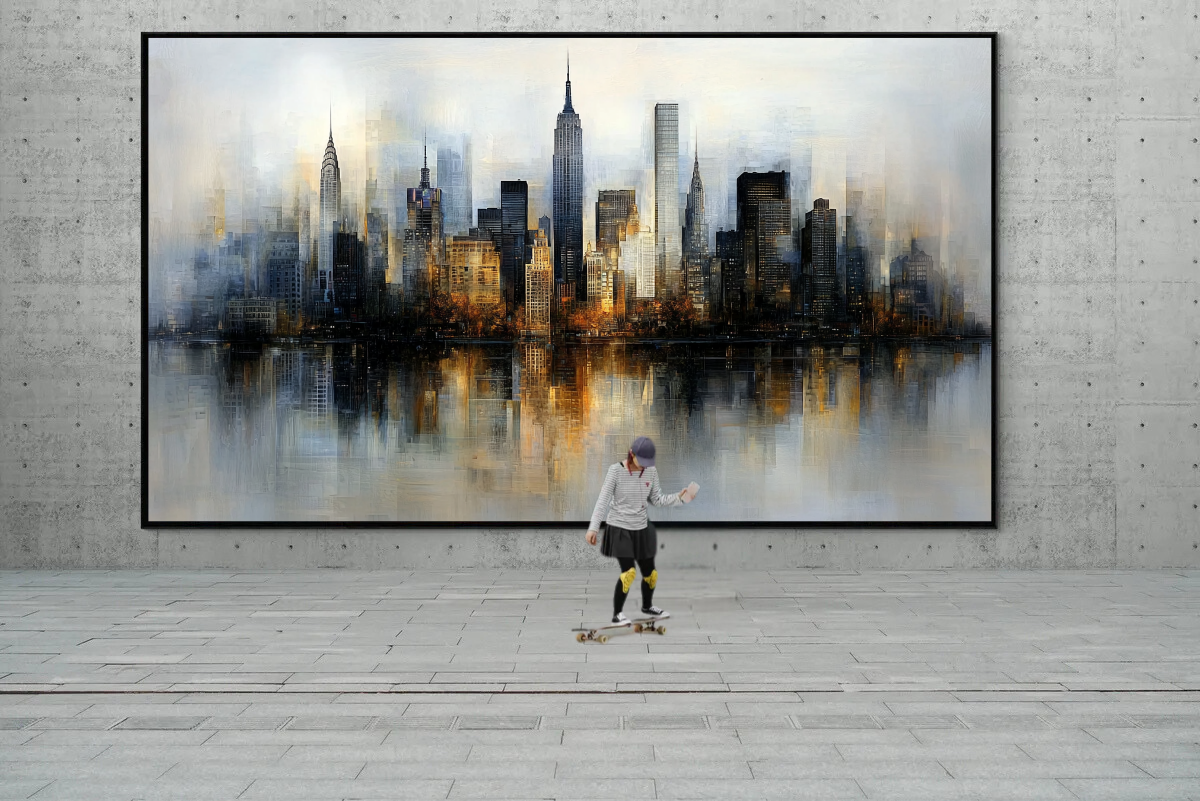 "City of Silence" – Elegant skyline in soft colors