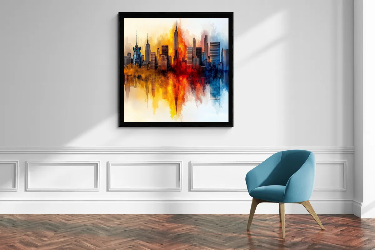 „Stadt in Flammen“ – Skyline in glühenden Farben