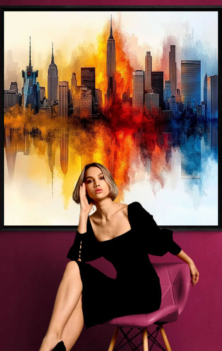 „Stadt in Flammen“ – Skyline in glühenden Farben