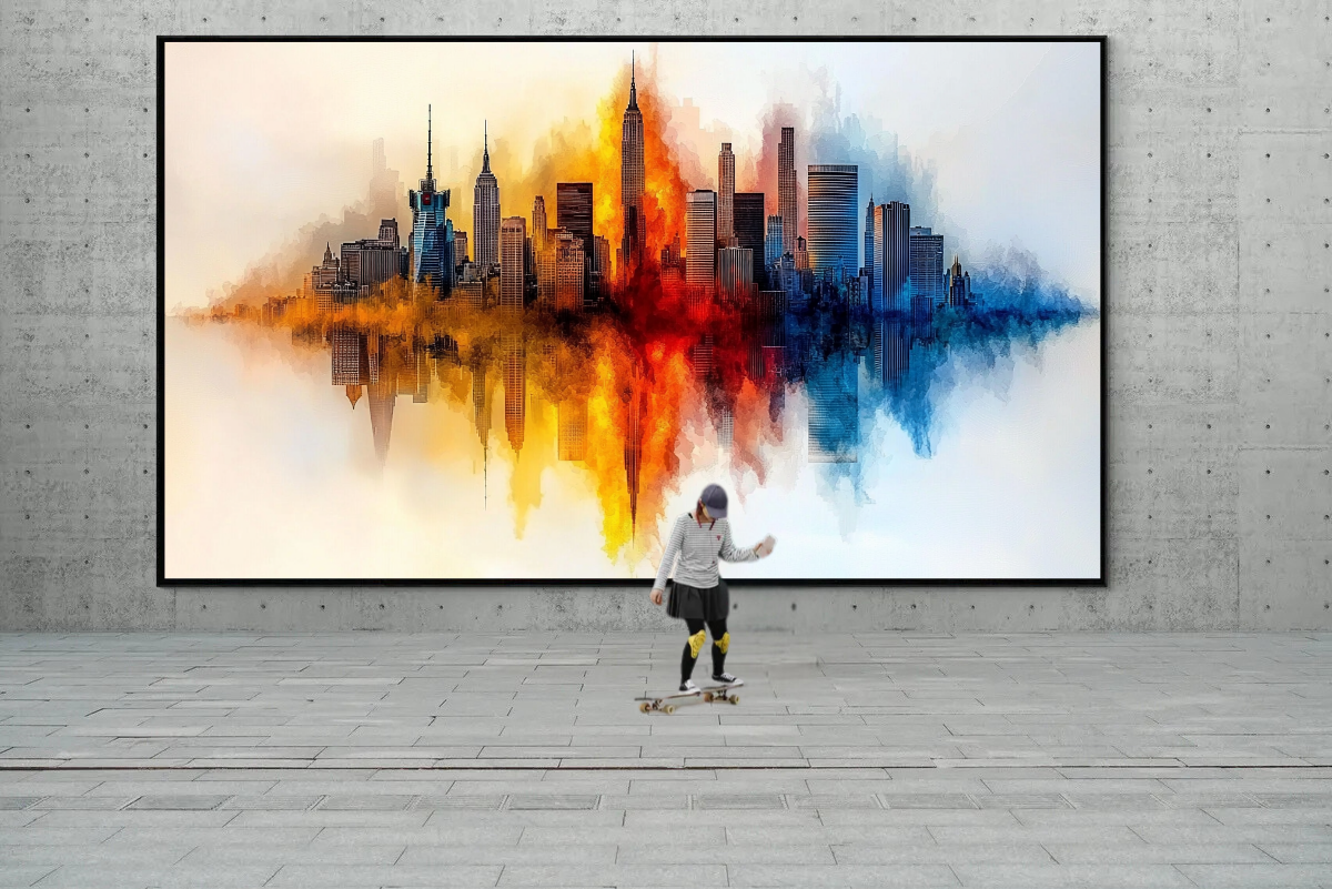 „Stadt in Flammen“ – Skyline in glühenden Farben