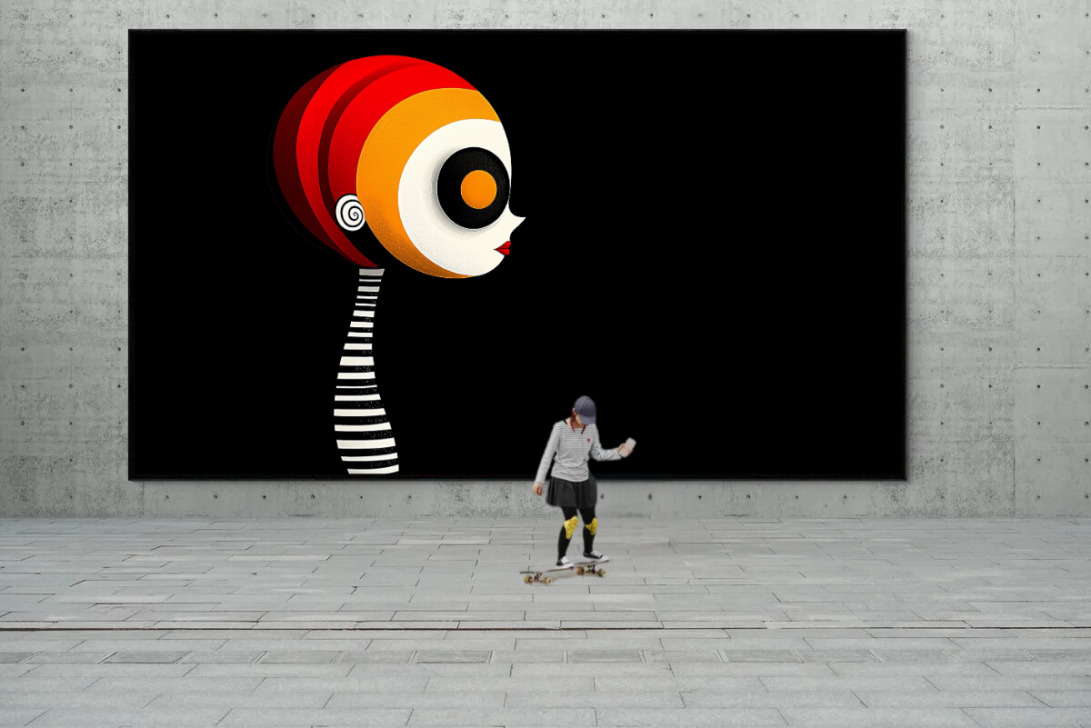 „Spirale der Fantasie“ – Abstraktes Profil mit dynamischen Formen