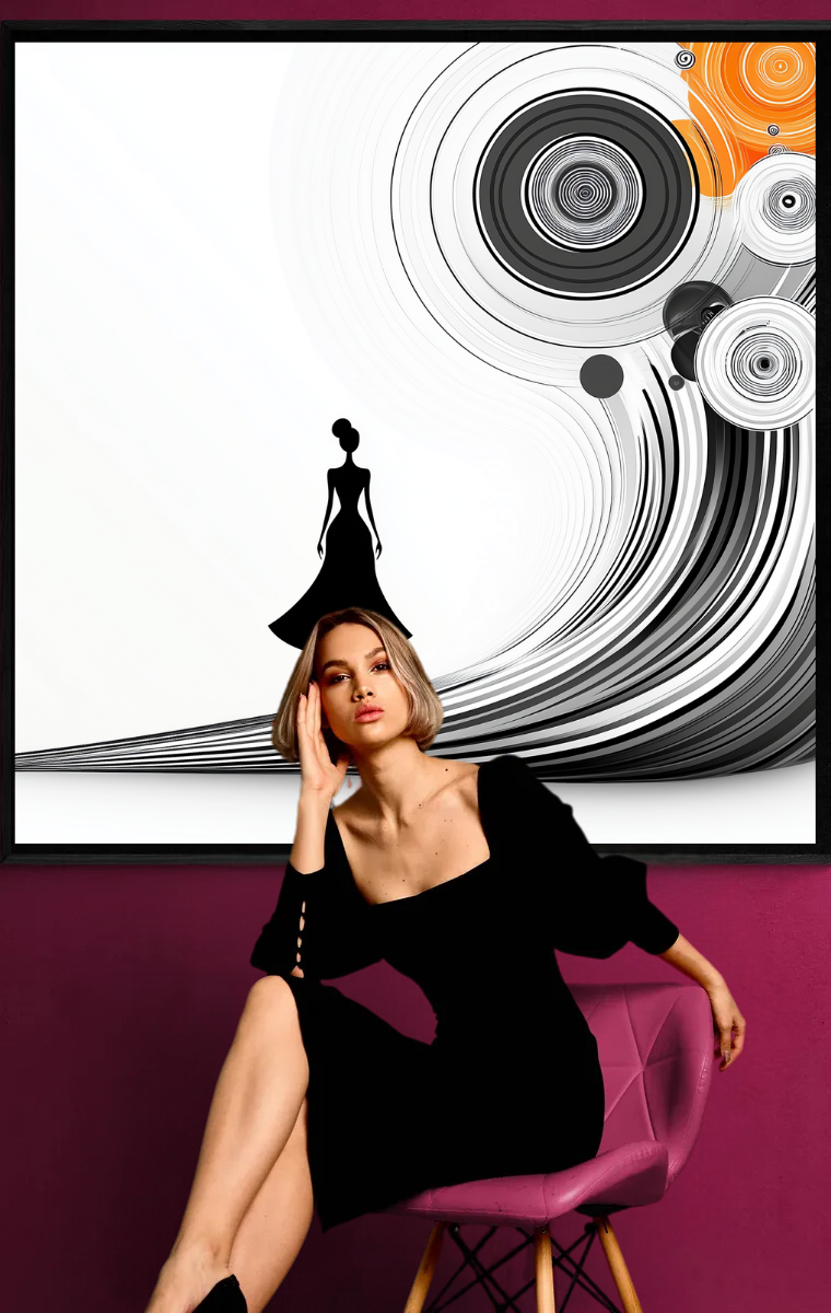 „Spiralen der Eleganz“ – Minimalistisches Design mit femininer Silhouette