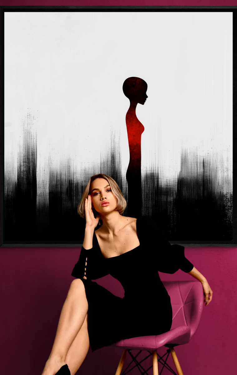 „Stille der Schatten“ – Minimalistische Figur in monochromer Melancholie