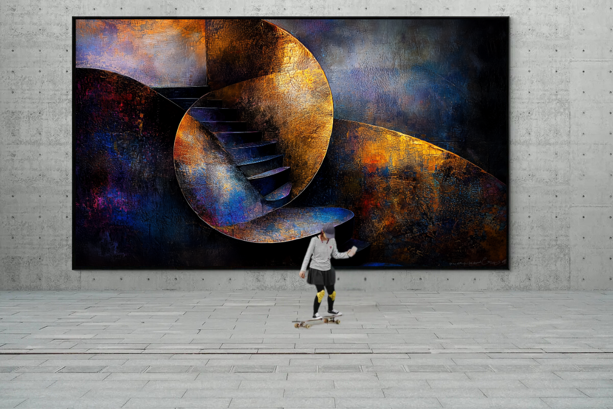„Treppe ins Ungewisse“ – Eine abstrakte Reise in Licht und Schatten
