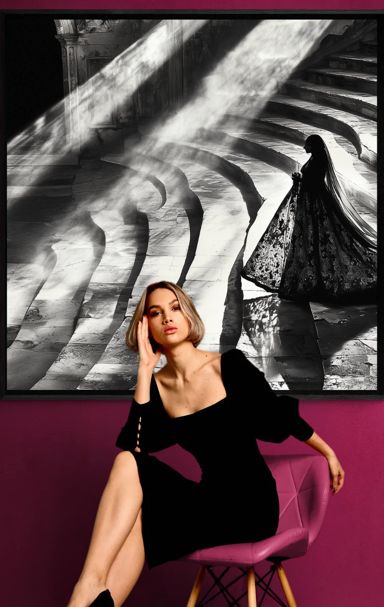 “Veil of Time” – Elegance in Light and Shadow