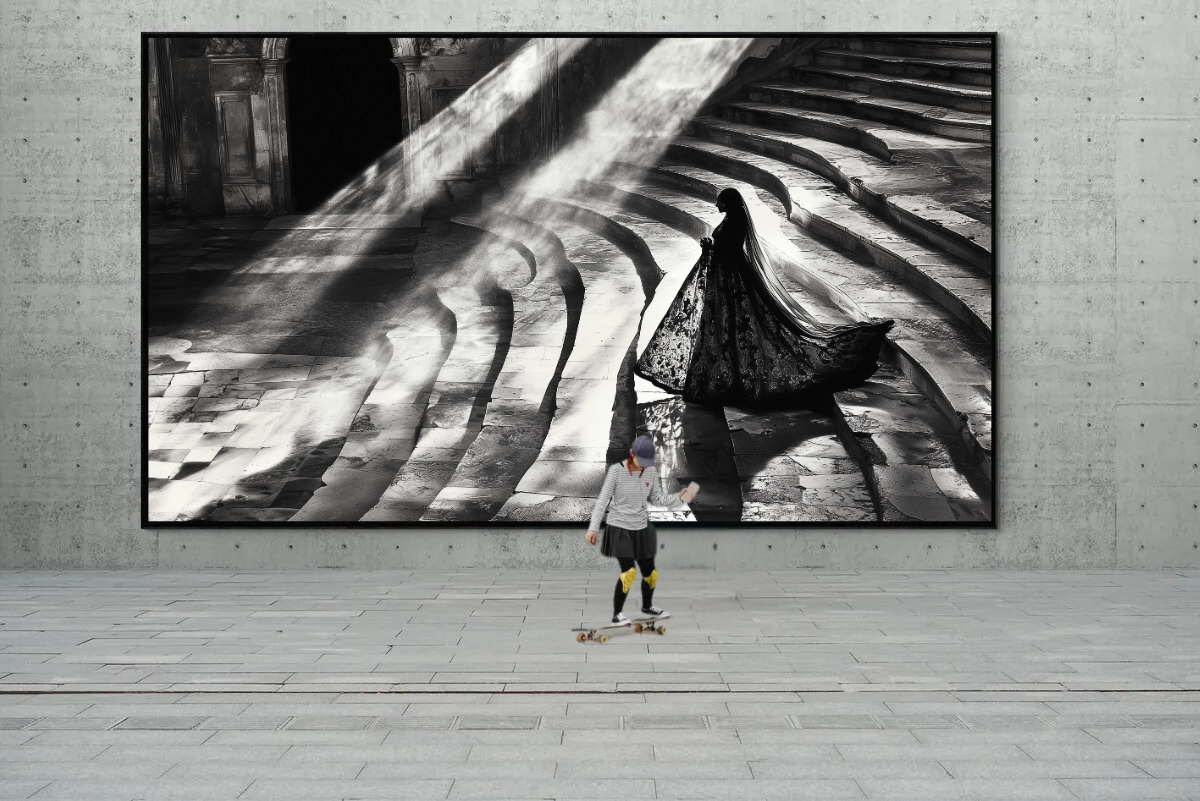 “Veil of Time” – Elegance in Light and Shadow