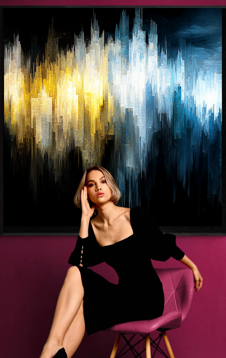 “Echo of the City” – Abstract skyline in contrasting tones