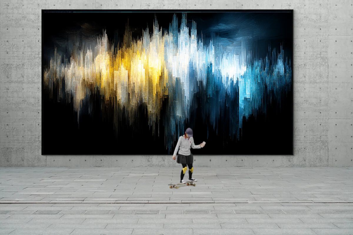 “Echo of the City” – Abstract skyline in contrasting tones