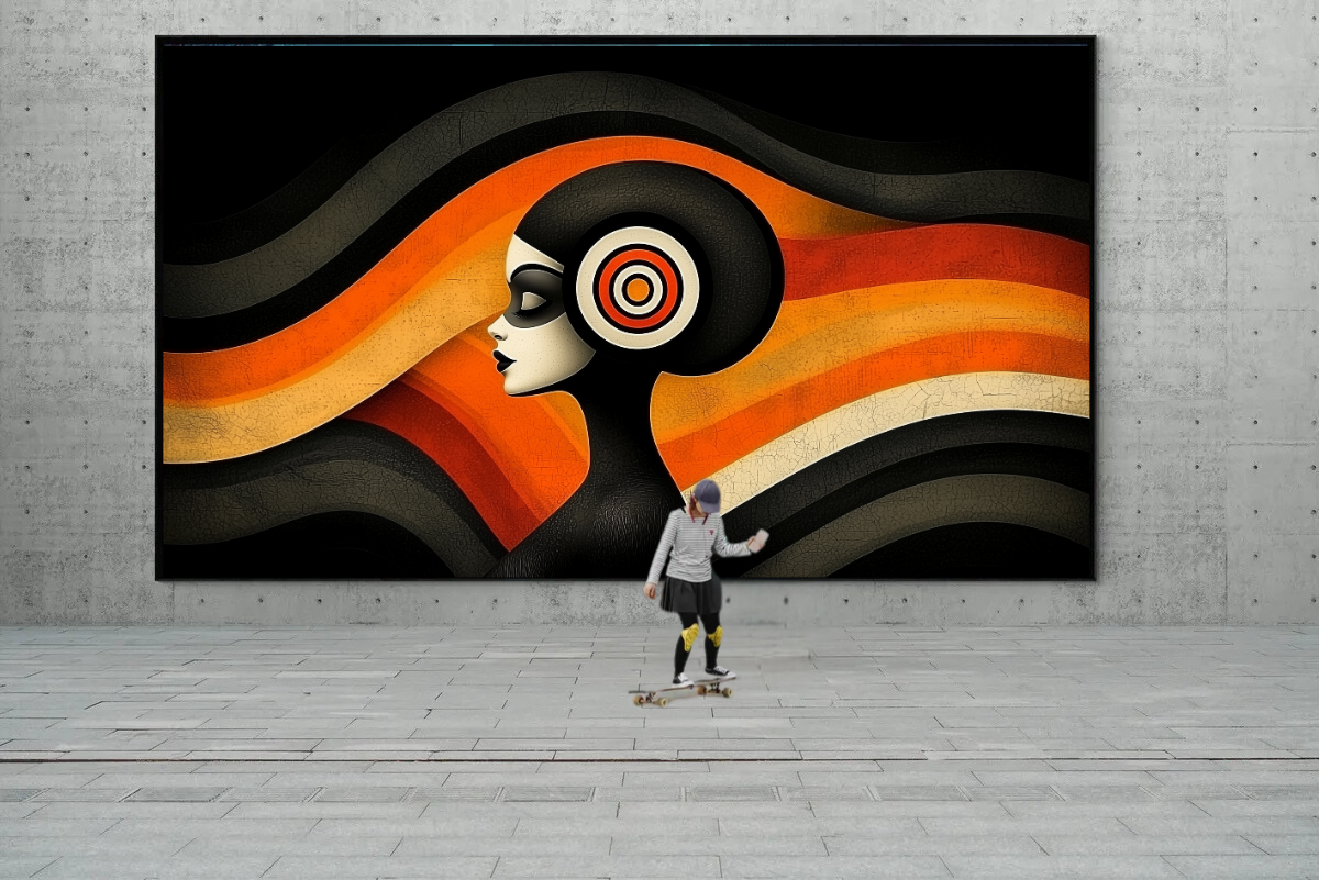 "Echoes of the Waves" - Retro-Modern Artwork