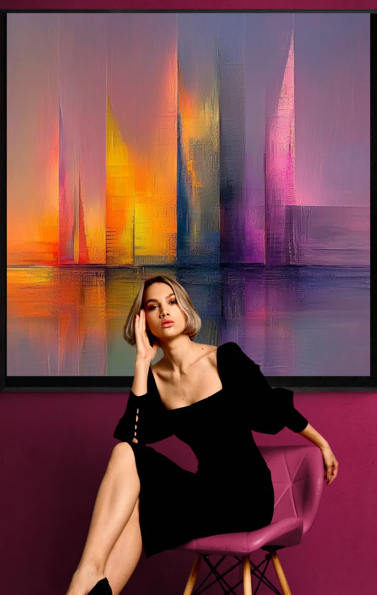 “Colors of the Morning” – Abstract skyline in soft pastel tones