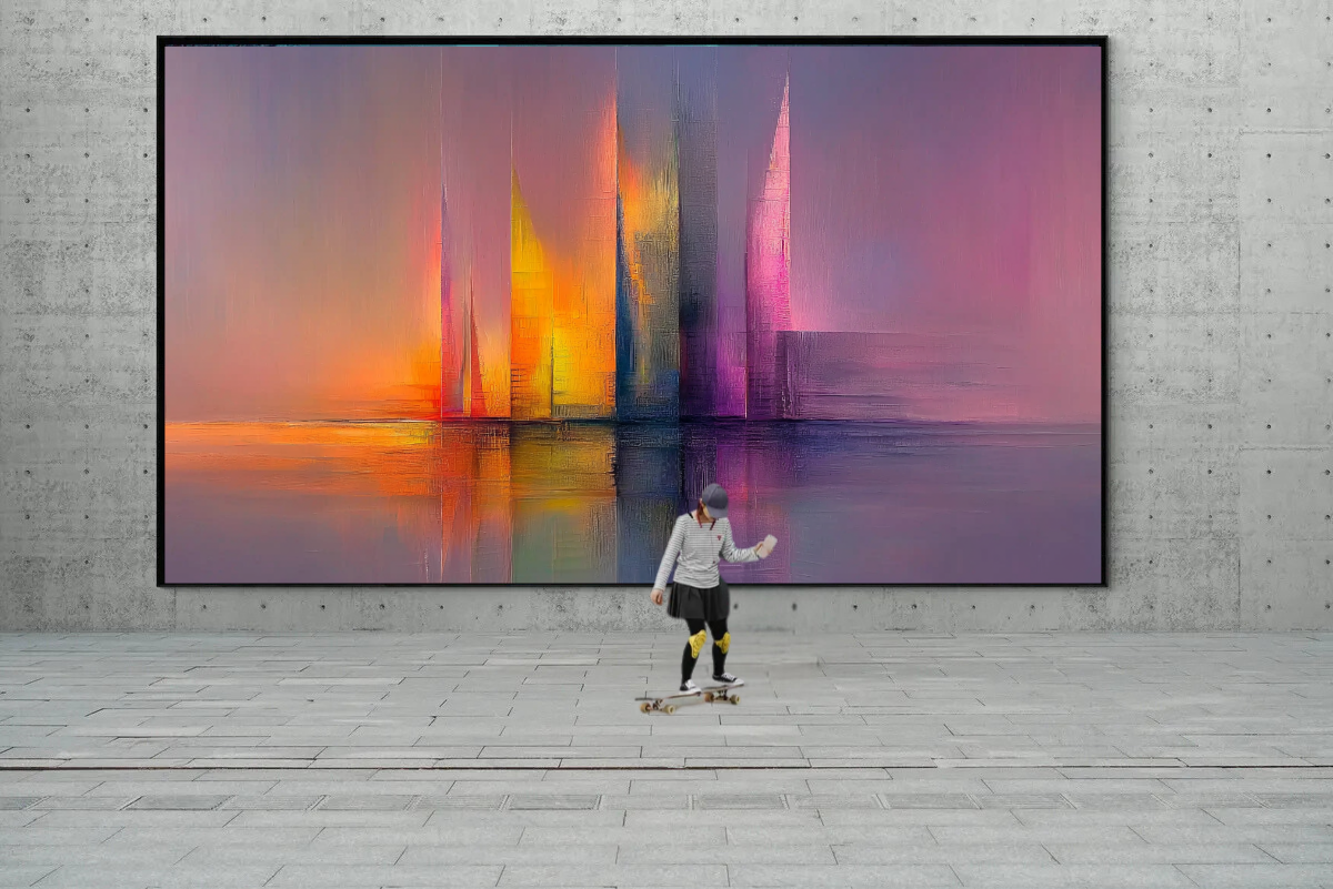 “Colors of the Morning” – Abstract skyline in soft pastel tones