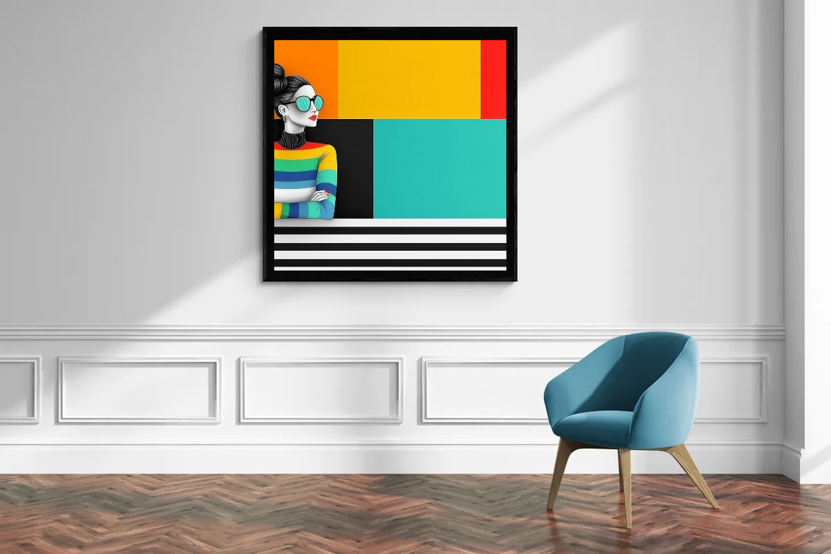 “Colors in Focus” – Stylish portrait with geometric harmony