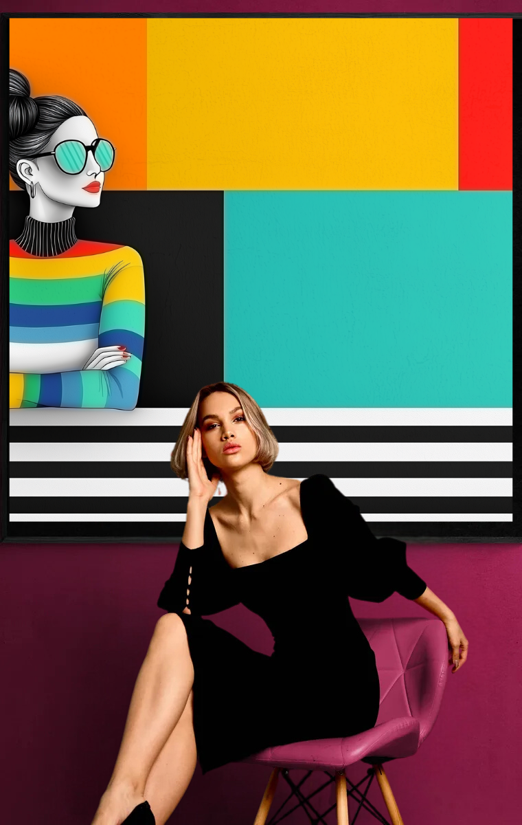 “Colors in Focus” – Stylish portrait with geometric harmony