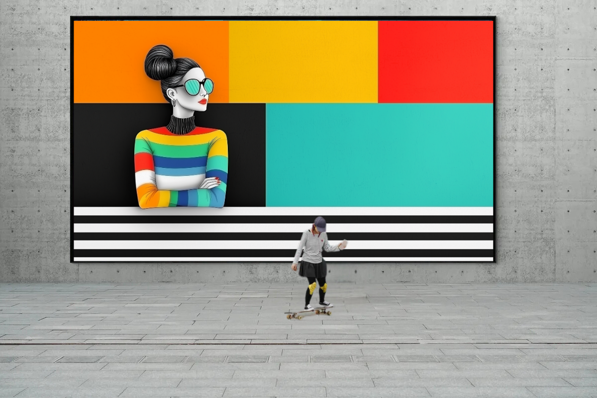 “Colors in Focus” – Stylish portrait with geometric harmony