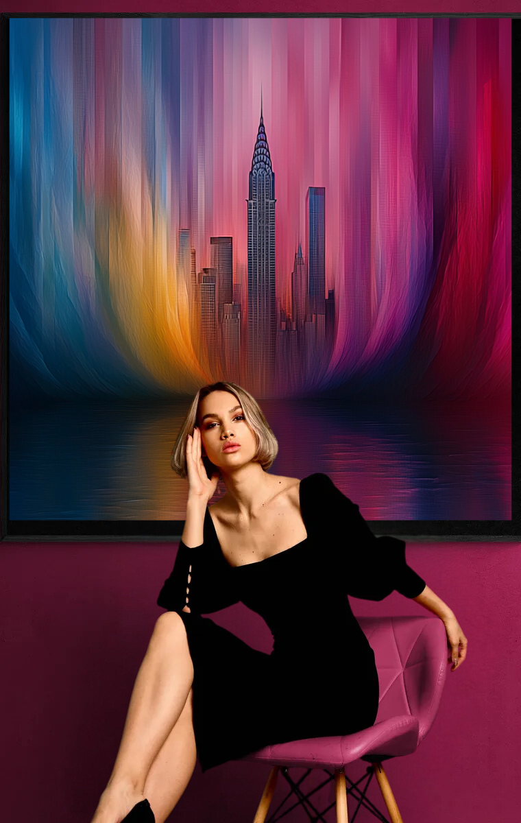 “City Colour Flow” – Skyline in vibrant, flowing tones