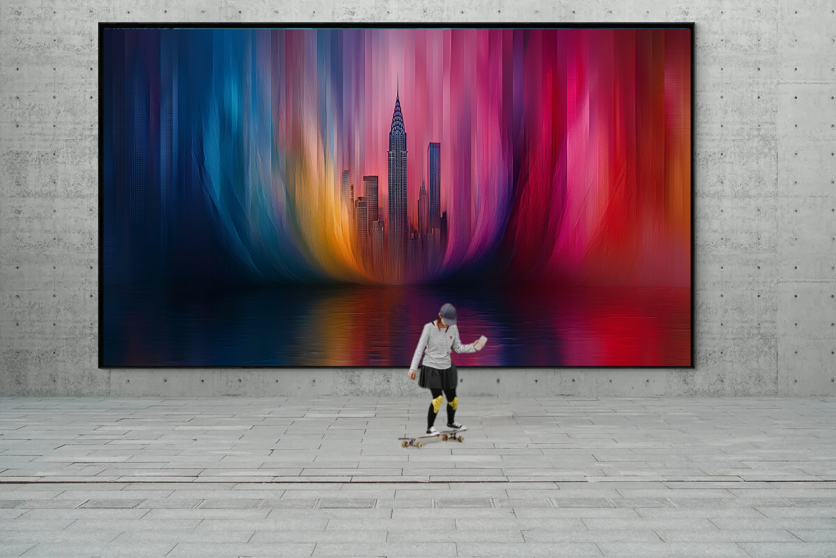 “City Colour Flow” – Skyline in vibrant, flowing tones