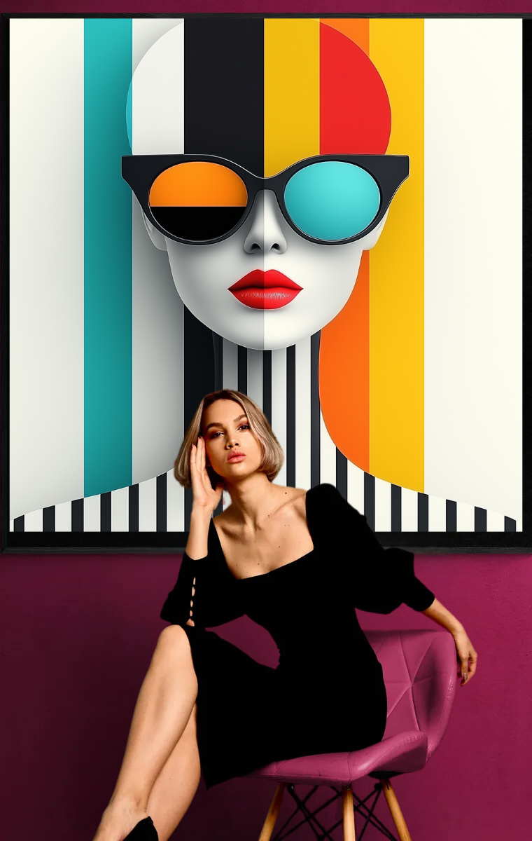 „Farbige Perspektiven“ – Pop-Art inspiriertes Porträt mit grafischen Elementen
