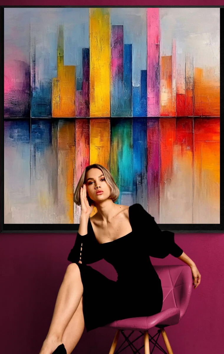 „Farbsilhouette“ – Abstrakte Skyline in leuchtenden Farben