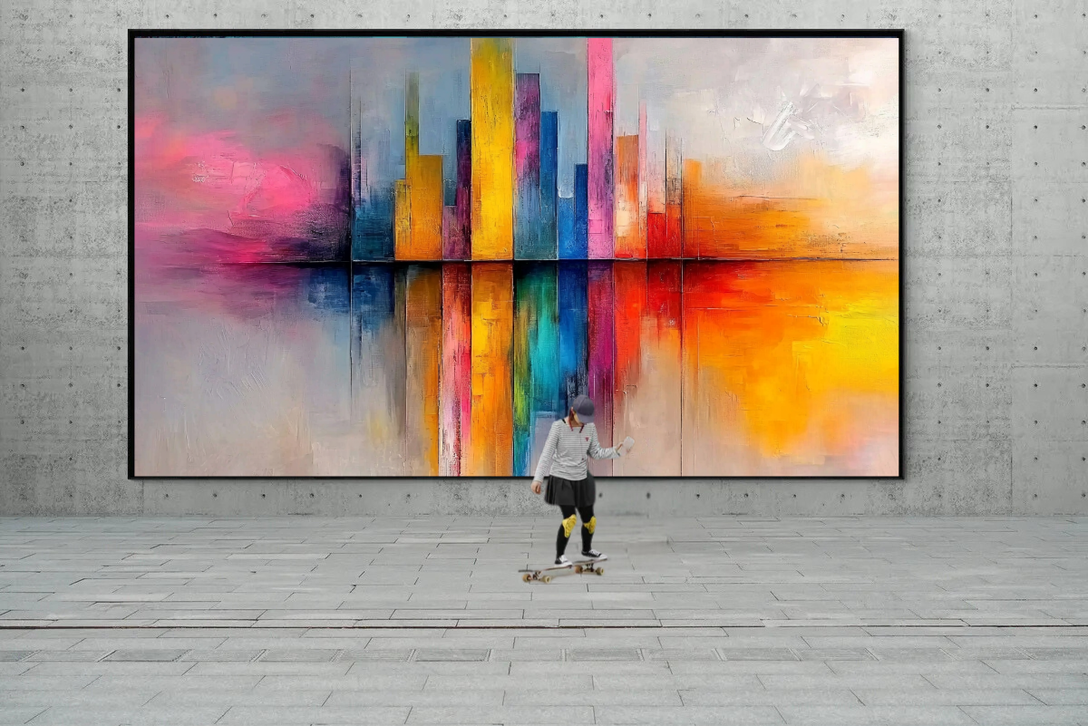„Farbsilhouette“ – Abstrakte Skyline in leuchtenden Farben