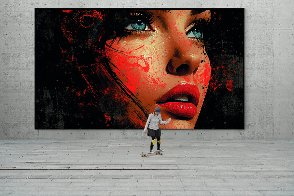 “Femme Rouge” – Mystical beauty in calligraffiti style