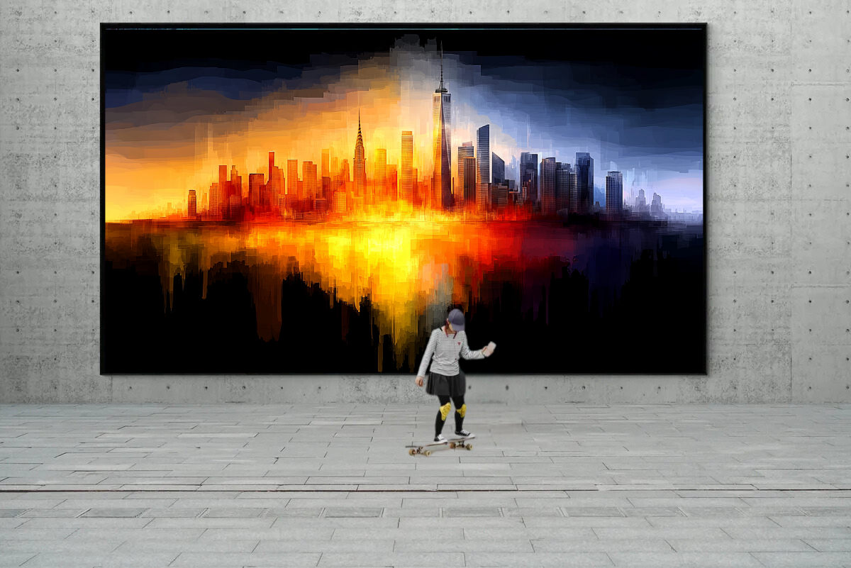 “Fire and Ice of the Skyline” – City view in powerful color contrast