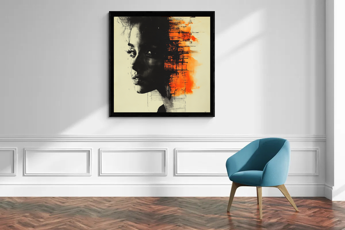 “Fragments of the Soul” – Abstract Portrait in Asemic Writing Style