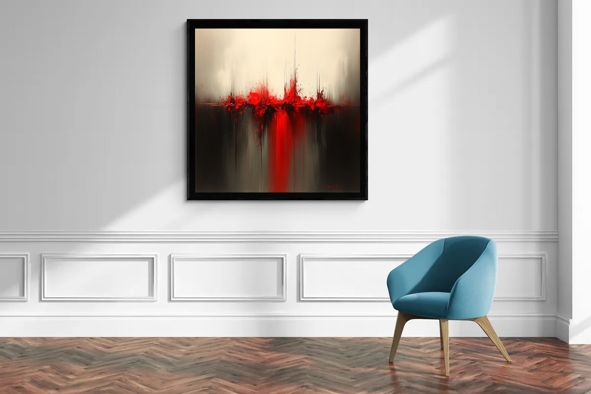“Impulse of Silence” – Abstract Play of Red and Black