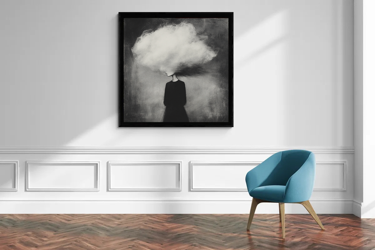 „Kopf in den Wolken“ – Traumhaftes Schwarz-Weiß-Porträt