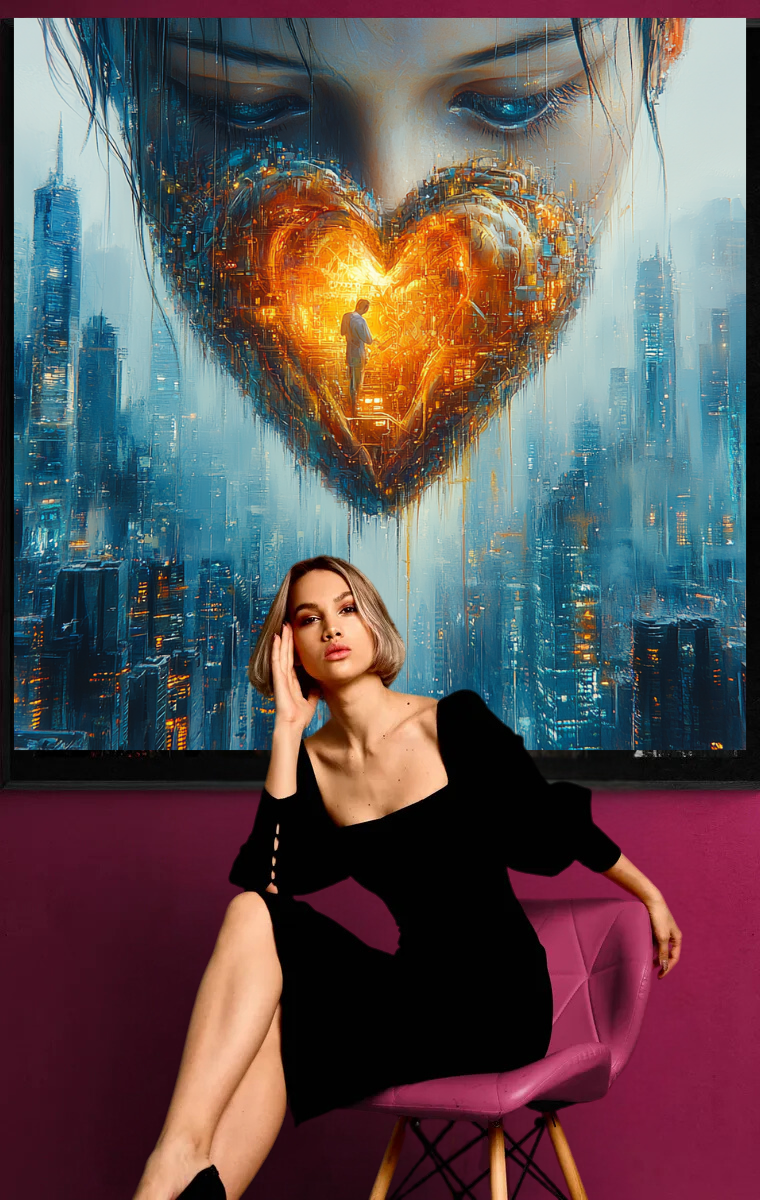 "City of the Heart" - Cyberpunk-inspired portrait