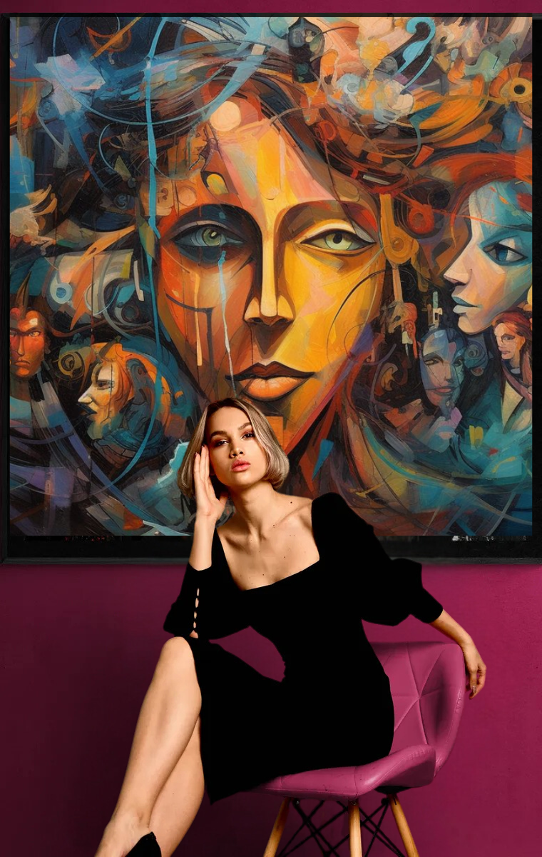 „Träume in Farbe“ – Lebendiger Kunstdruck im Surrealismus-Stil