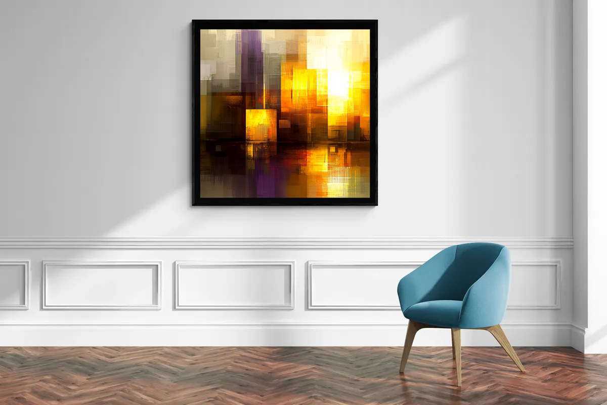 “Golden City” – Abstract skyline in warm, golden tones