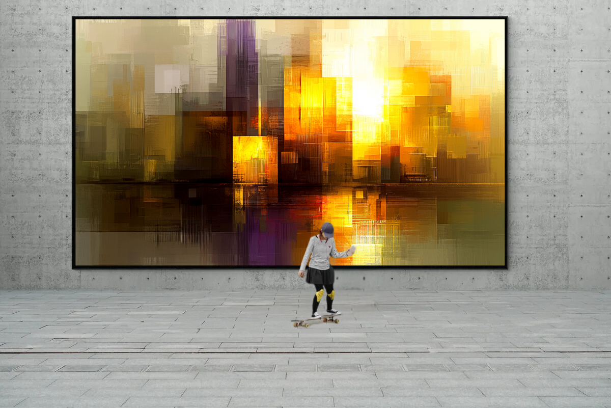 “Golden City” – Abstract skyline in warm, golden tones