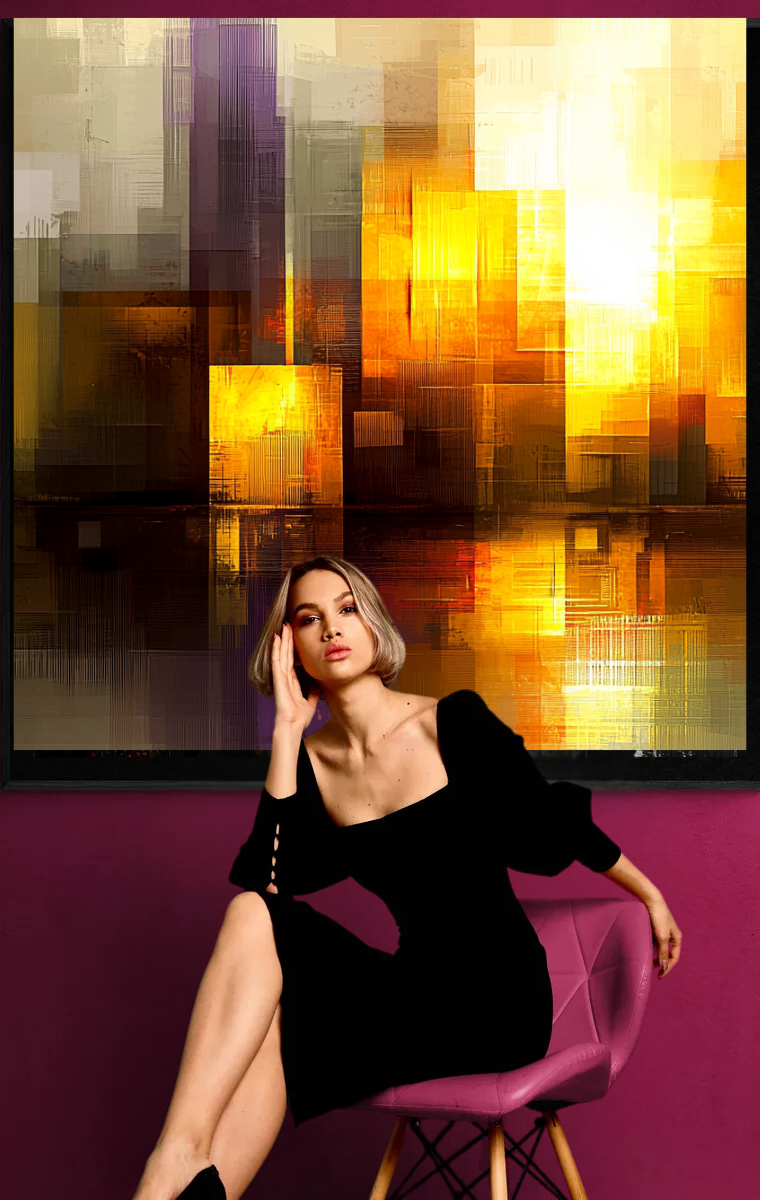 “Golden City” – Abstract skyline in warm, golden tones