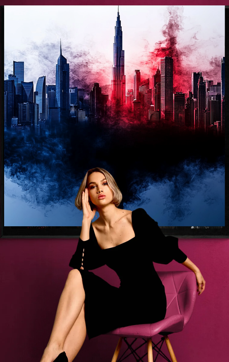 "Fog City" - Skyline with mystical color gradient