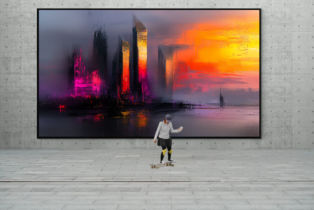 “Night Lights of the Metropolis” – Skyline in Intense Evening Colors