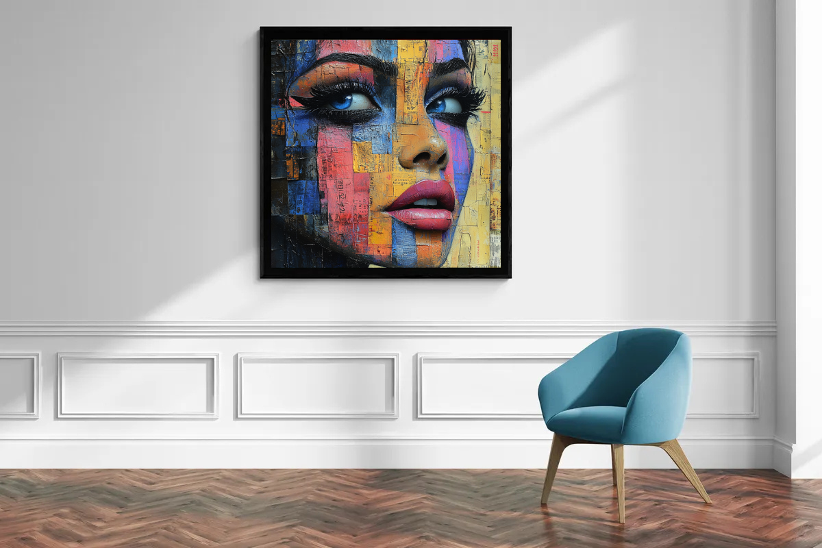 "View of the Mosaics" - Portrait art print in the style of mail art